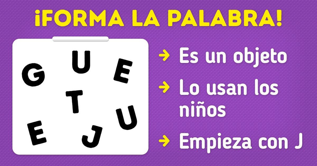 Test: Reta tu cerebro y forma estas 20 palabras solo con las pistas que te damos