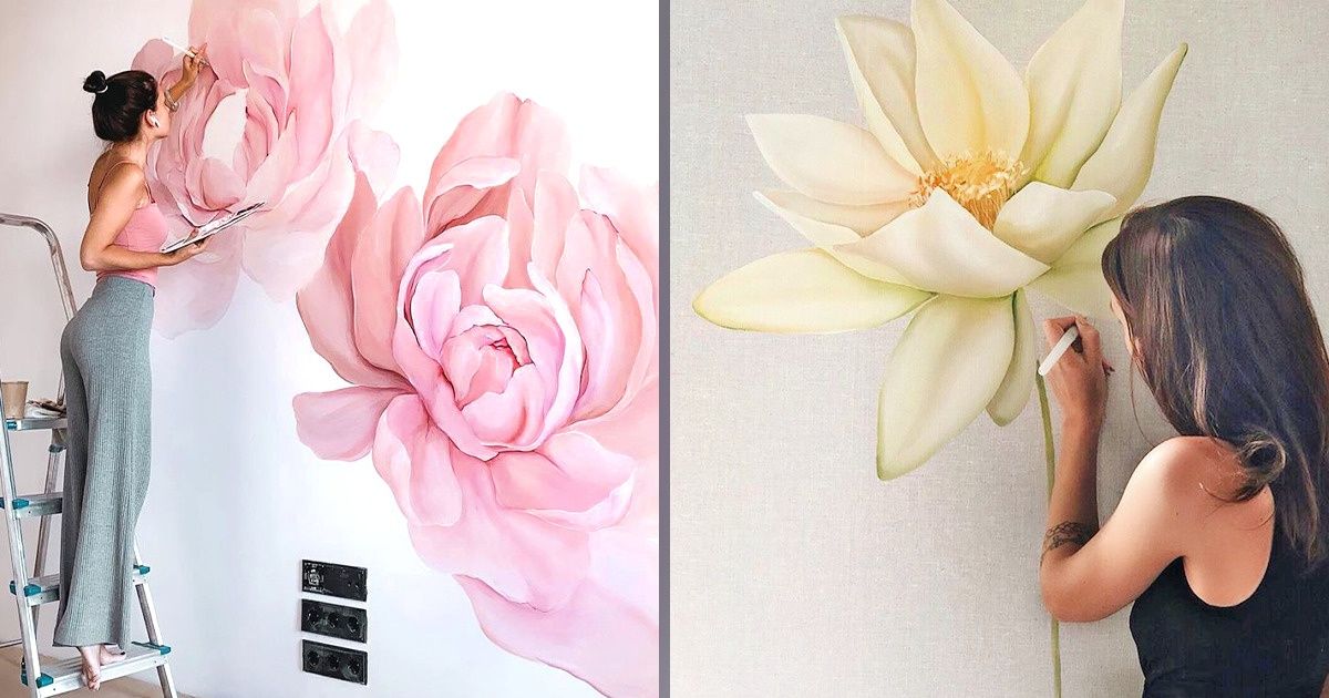 Conoce a Tanya Bonya, la artista ucraniana que transforma paredes en bellos murales de flores y animales