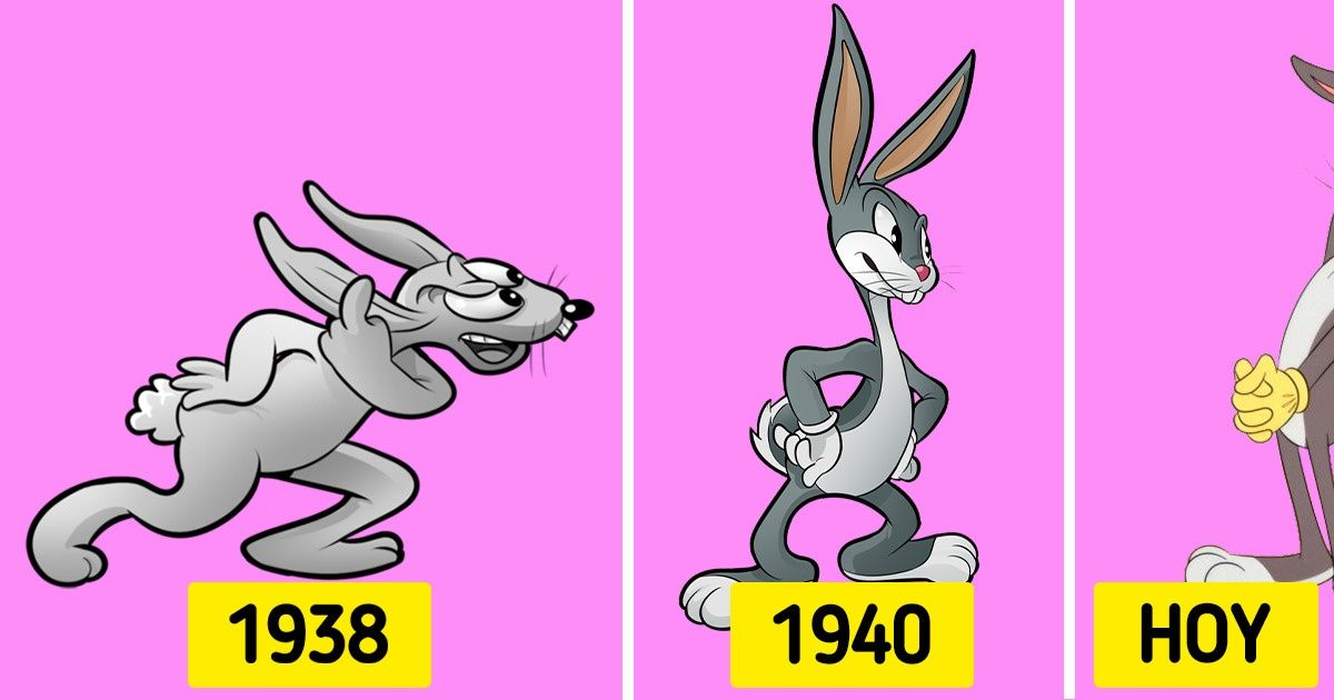Cómo ha evolucionado el aspecto de algunos personajes animados famosos a lo largo de los años Cómo ha evolucionado el aspecto de algunos personajes animados famosos a lo largo de los años