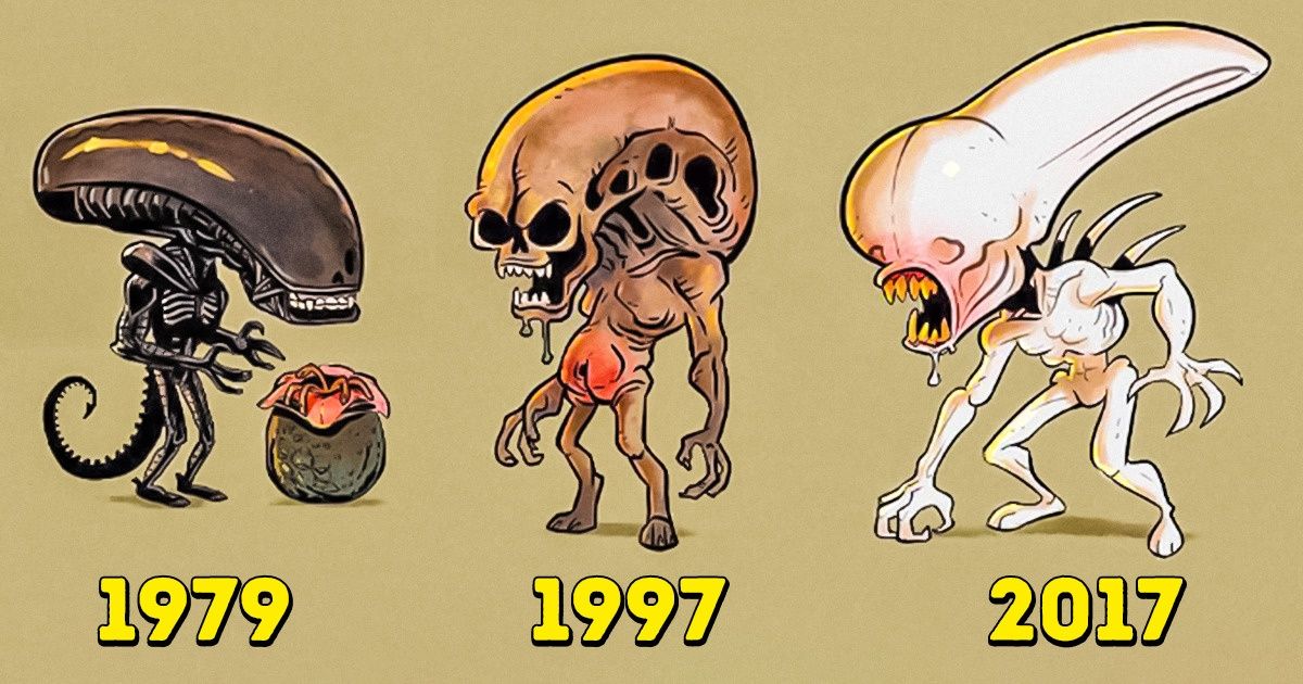 Un artista dibujó ilustraciones para mostrar cómo iban cambiando las estrellas de Hollywood de papel a papel
