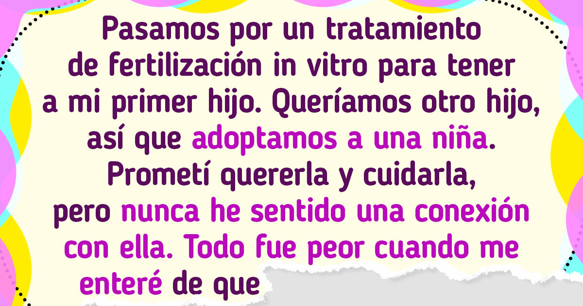 Me arrepiento de haber adoptado a mi hija, no la amo como a mis hijos biológicos Me arrepiento de haber adoptado a mi hija, no la amo como a mis hijos biológicos