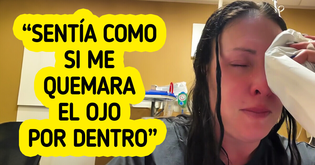 Chica distraída confunde gotas con súper pegamento y se sella los ojos Chica distraída confunde gotas con súper pegamento y se sella los ojos