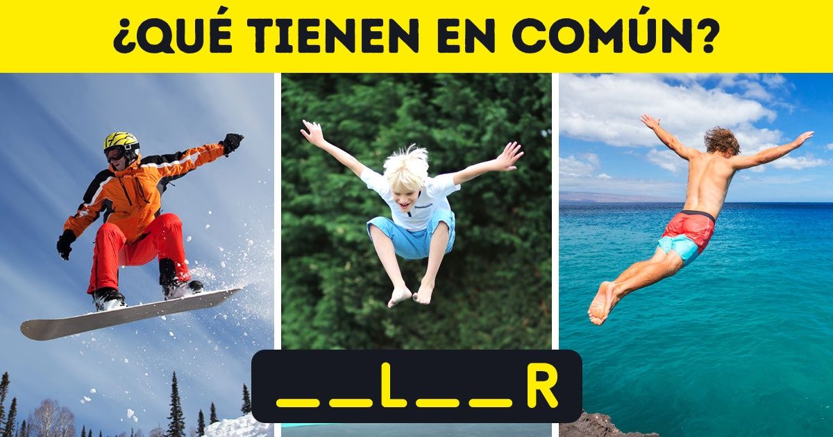 Test: Encuentra la palabra que hay en común en las imágenes Test: Encuentra la palabra que hay en común en las imágenes