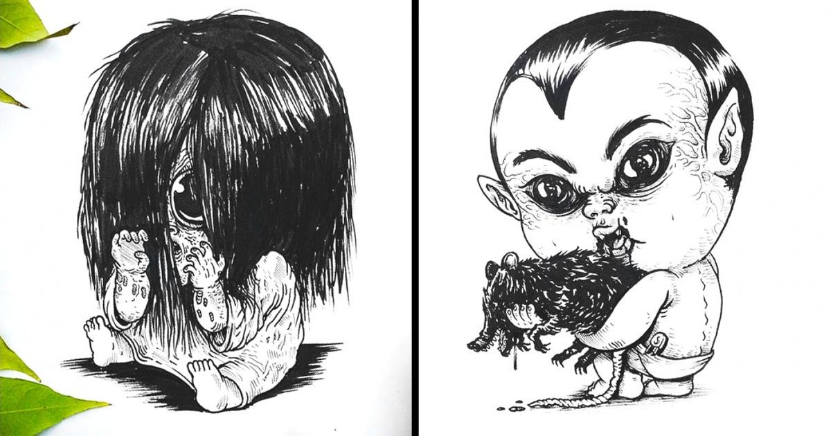 Un artista estadounidense dibuja a los villanos de películas en su infancia, y son capaces de impresionar hasta a aquellos quienes siempre se duermen con filmes de miedo