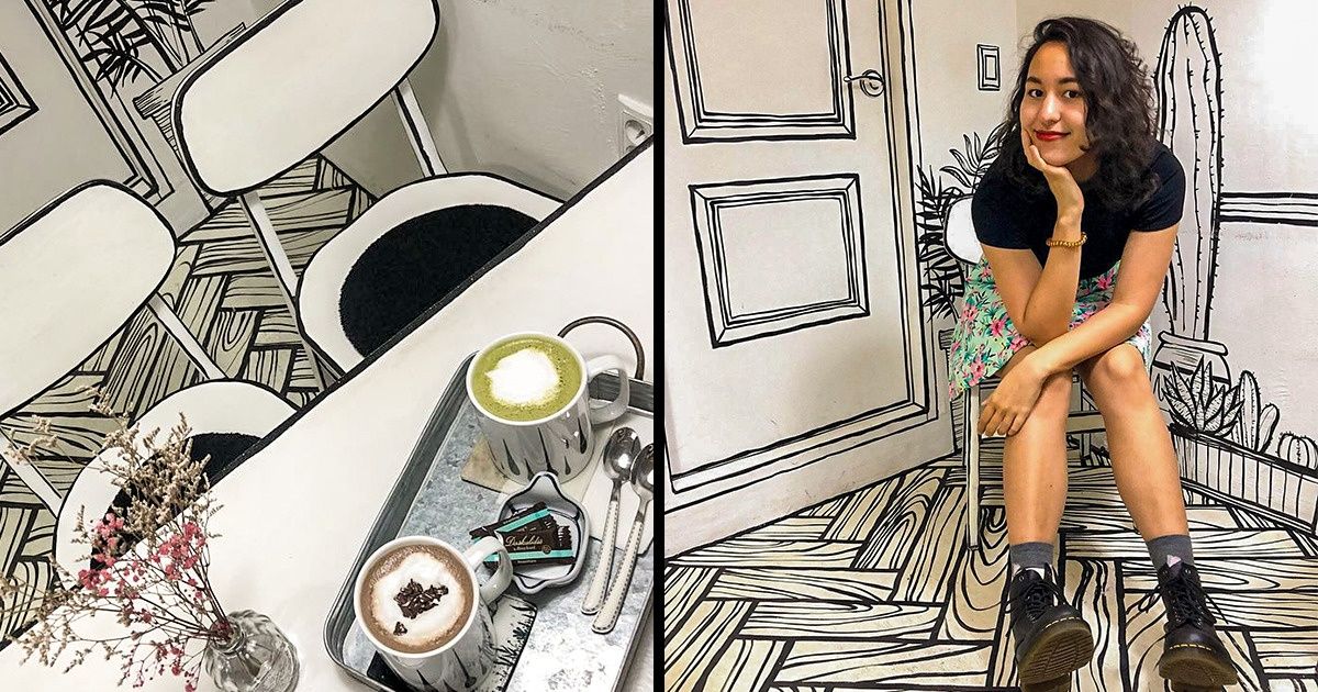 No es un cómic, ¡sino un verdadero café en Seúl! (No es de sorprender que la gente hace fila para entrar allí) No es un cómic, ¡sino un verdadero café en Seúl! (No es de sorprender que la gente hace fila para entrar allí)