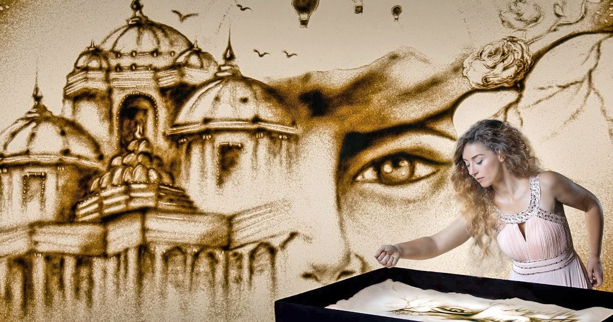 Esta artista española dibuja con arena, y sus obras son hipnotizantes