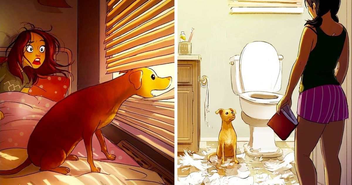 20 Cálidas ilustraciones que demuestran que los dueños de perros nunca están solos
