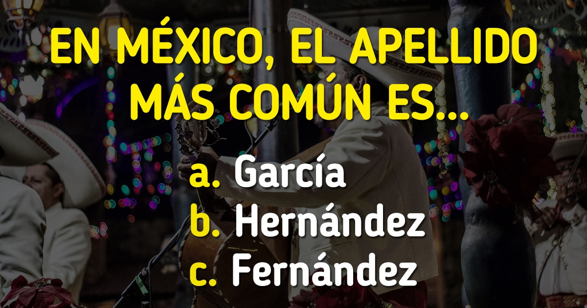 Test: Adivina el apellido más popular en diferentes países del mundo Test: Adivina el apellido más popular en diferentes países del mundo