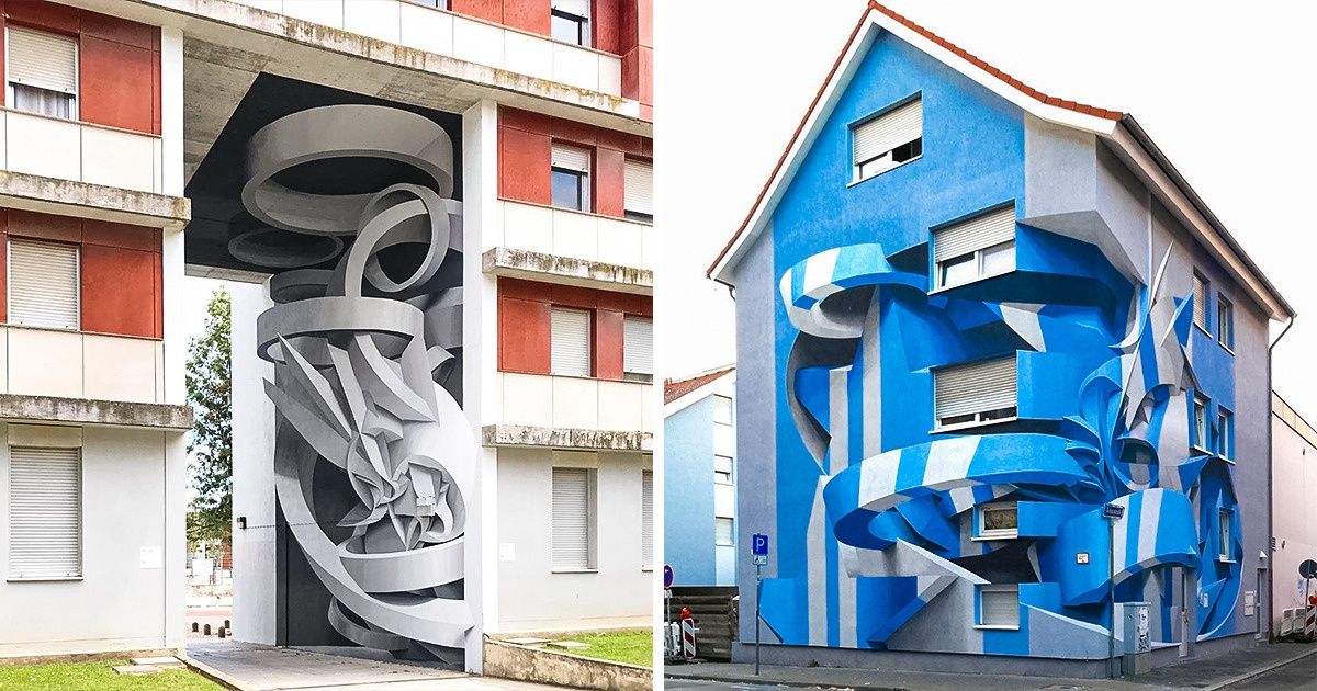 Artista del grafiti crea diseños tridimensionales que parecen cambiar la forma de los edificios Artista del grafiti crea diseños tridimensionales que parecen cambiar la forma de los edificios