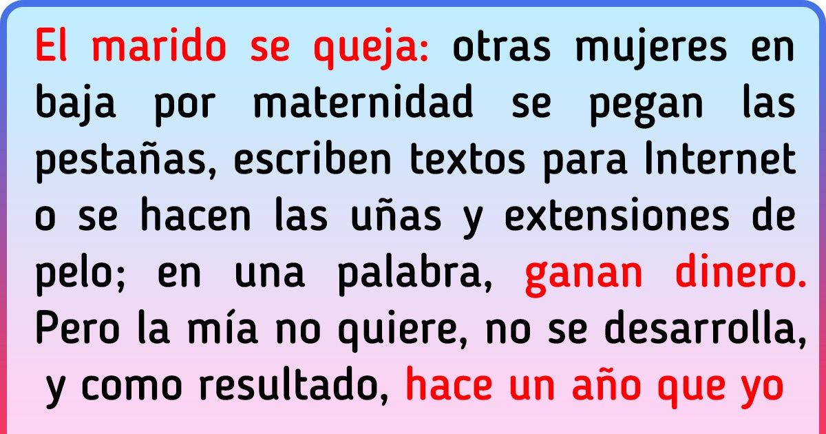 “Mi esposa ha dejado de desarrollarse”, un texto mordaz sobre el hecho de que solo gente poco sensible cuelga la etiqueta de “vaga” a las mujeres “Mi esposa ha dejado de desarrollarse”, un texto mordaz sobre el hecho de que solo gente poco sensible cuelga la etiqueta de “vaga” a las mujeres