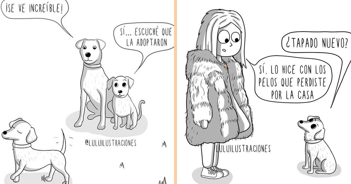 Artista argentina hace ilustraciones con su mascota como protagonista