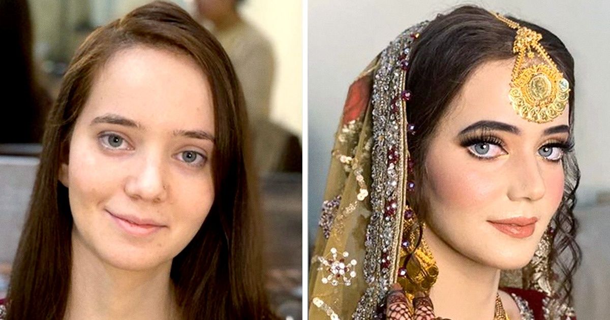 20+ Transformaciones sublimes de novias antes y después del maquillaje de su boda