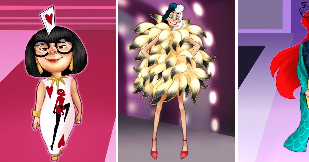 Así se verían 17 personajes de Disney si desfilaran por la pasarela