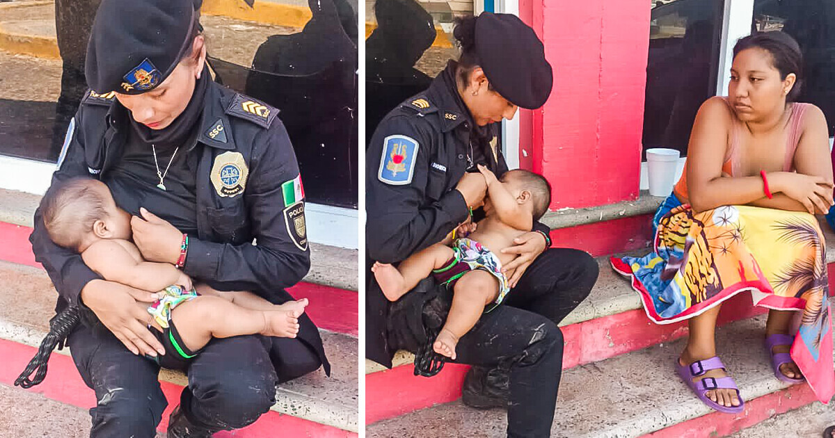 Una agente de policía amamantó a un bebé que estuvo 2 días sin comer tras un huracán mortal Una agente de policía amamantó a un bebé que estuvo 2 días sin comer tras un huracán mortal