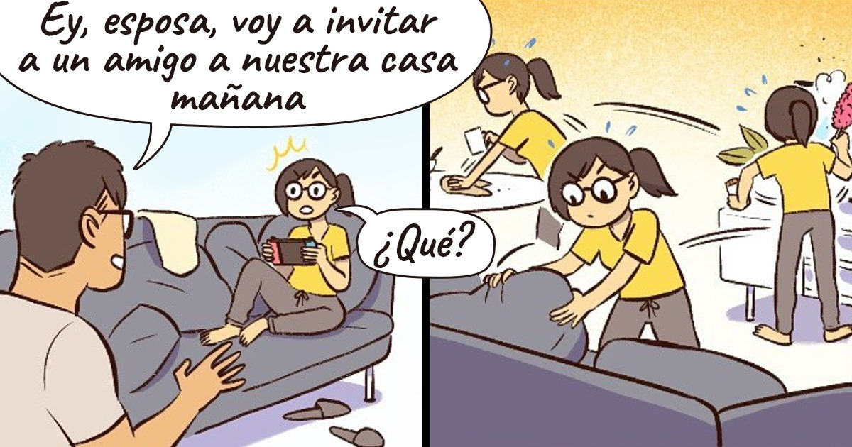 Una artista ilustra los momentos preciosos y divertidos de la vida en pareja