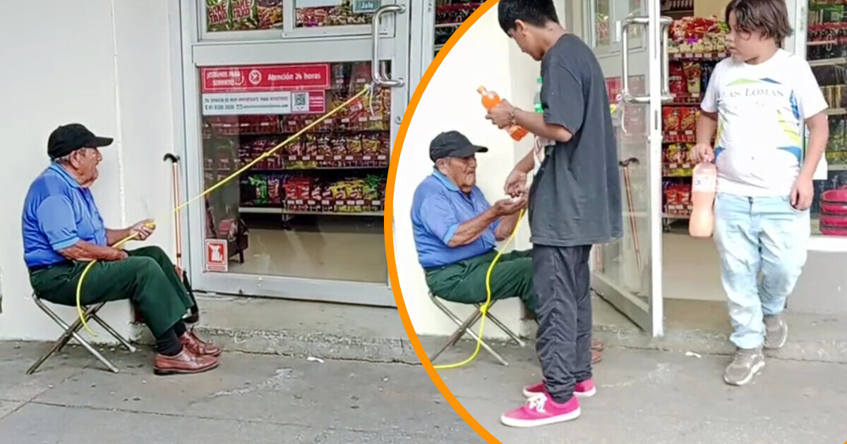 Abuelito que se gana la vida abriendo la puerta con una cuerda, conmueve a las redes Abuelito que se gana la vida abriendo la puerta con una cuerda, conmueve a las redes