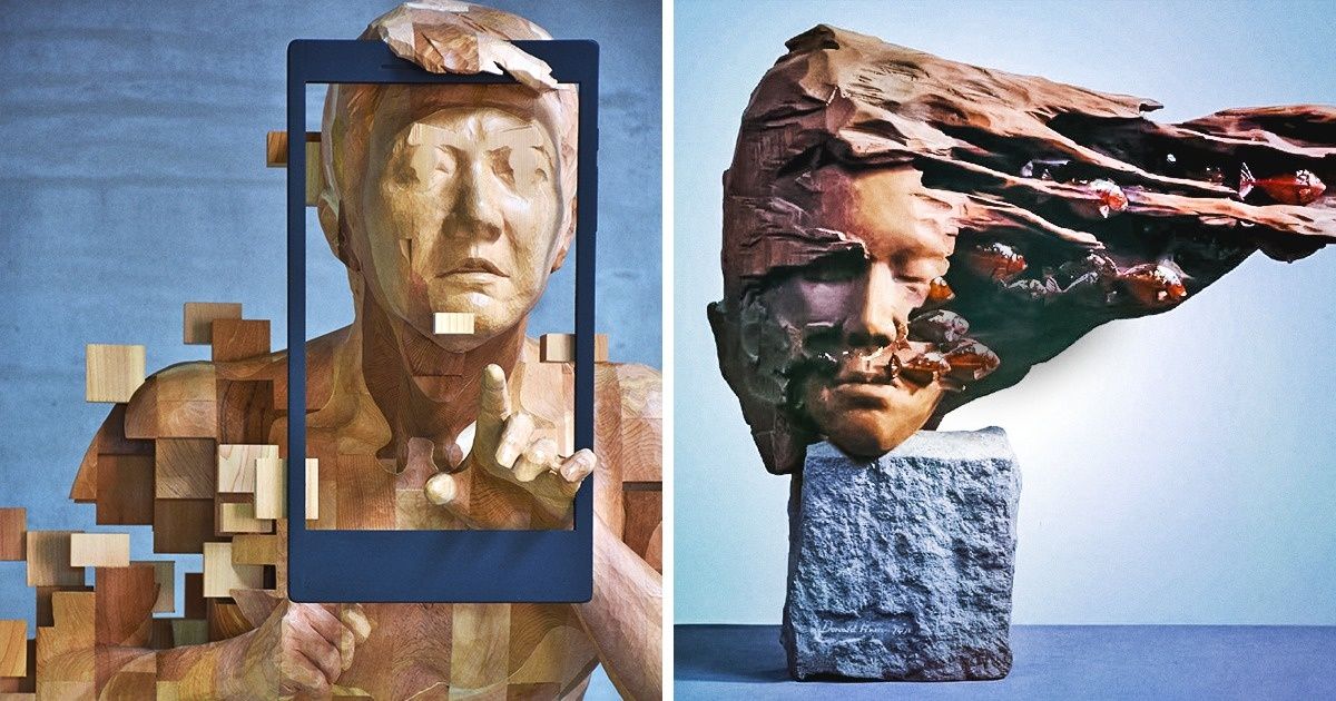 Un artista taiwanés crea esculturas humanas surrealistas en madera que no podemos dejar de mirar Un artista taiwanés crea esculturas humanas surrealistas en madera que no podemos dejar de mirar