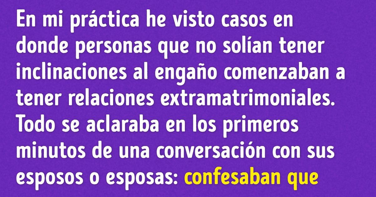 Un famoso psicogenético reveló algunas de las causas de las infidelidades, y las cosas no son en absoluto como pensábamos Un famoso psicogenético reveló algunas de las causas de las infidelidades, y las cosas no son en absoluto como pensábamos