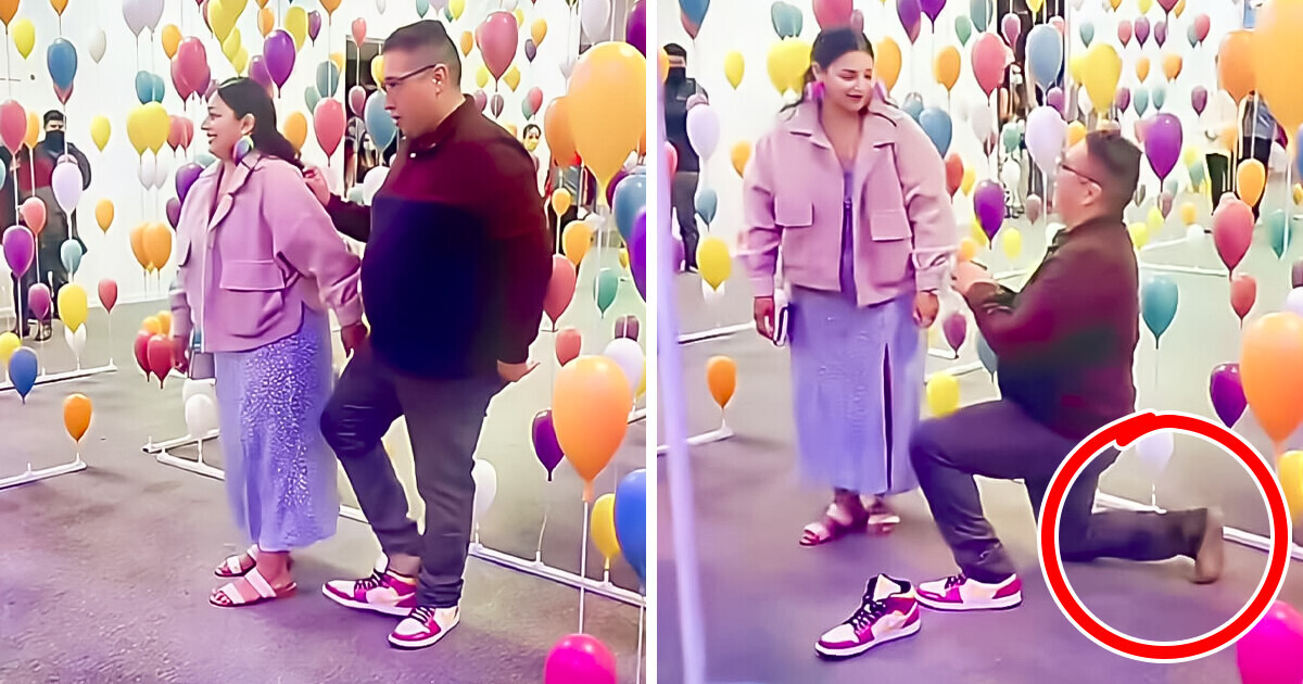 Se quitó el zapato en media pedida de mano e hizo que nos preguntemos ¿dónde quedó el romanticismo?