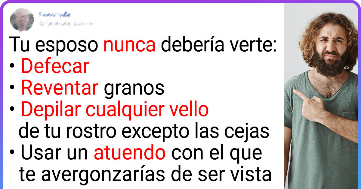 Lista de cosas que los esposos “nunca deberían ver hacer a sus esposas” desata indignación Lista de cosas que los esposos “nunca deberían ver hacer a sus esposas” desata indignación