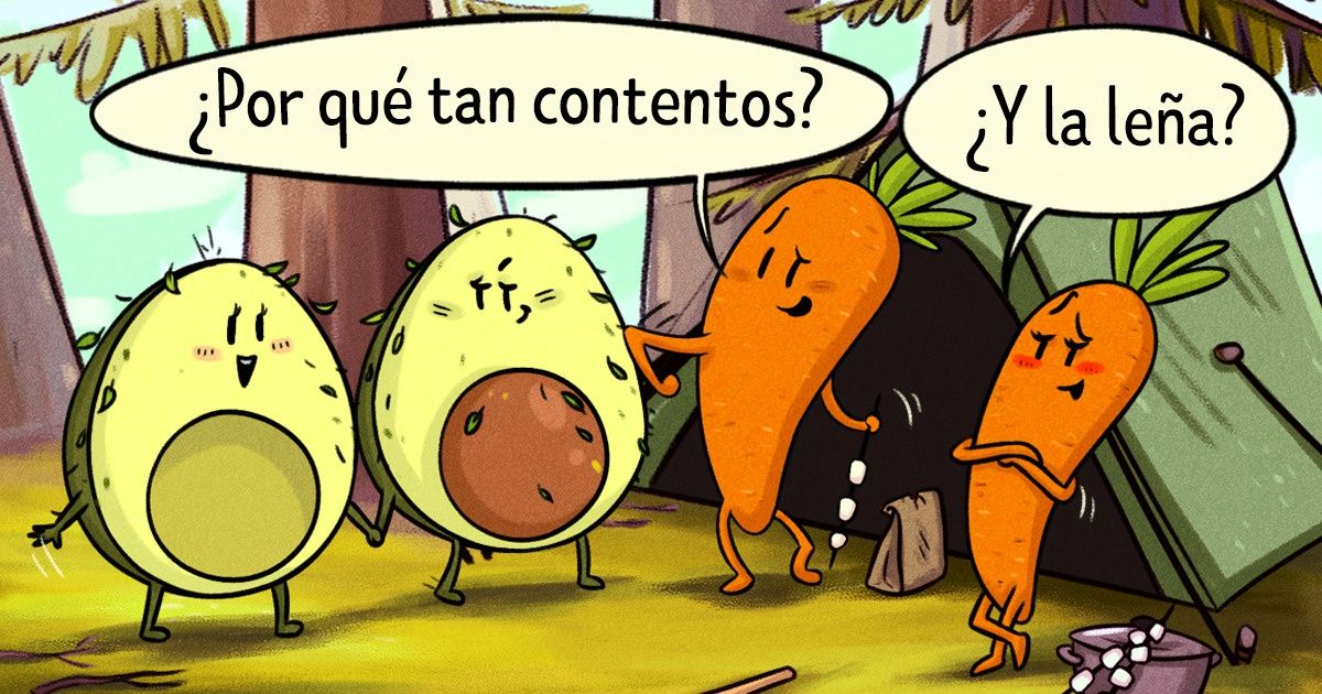 Cómics sobre las aventuras que experimentan todos los enamorados y sus amigos en un día de campo