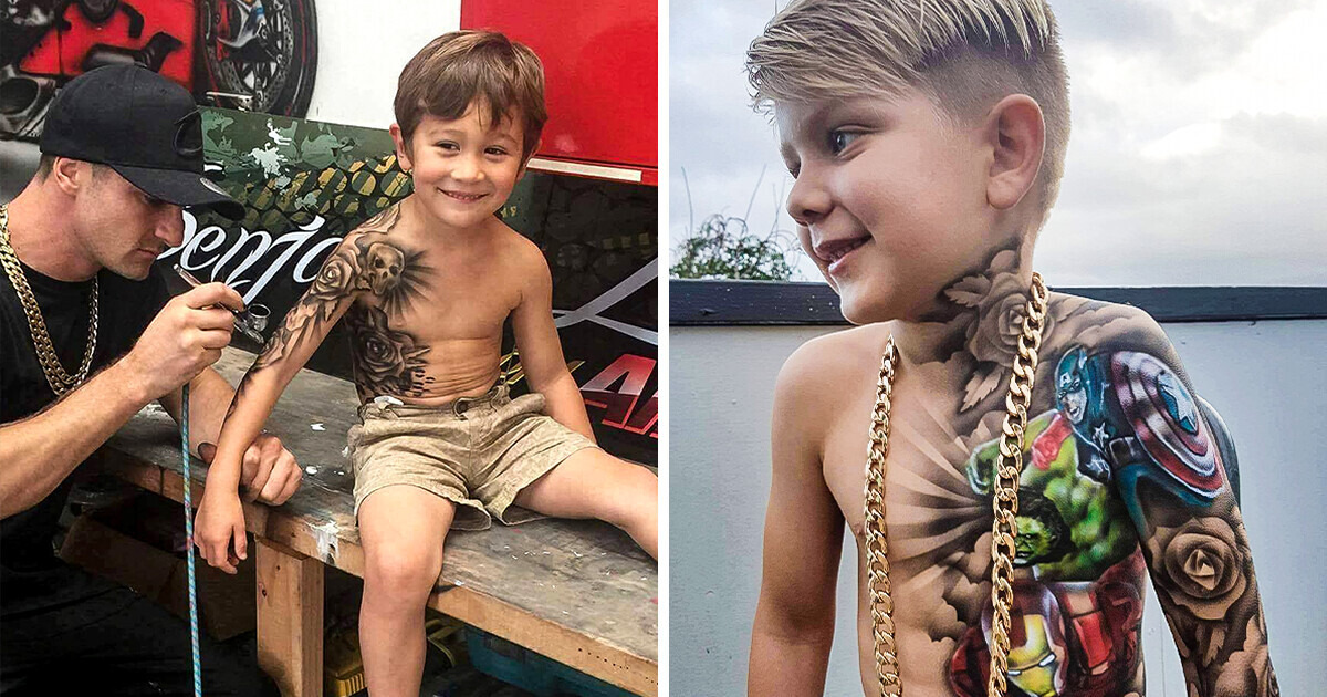 Un artista empezó a tatuar a niños y explicó por qué era importante para ellos