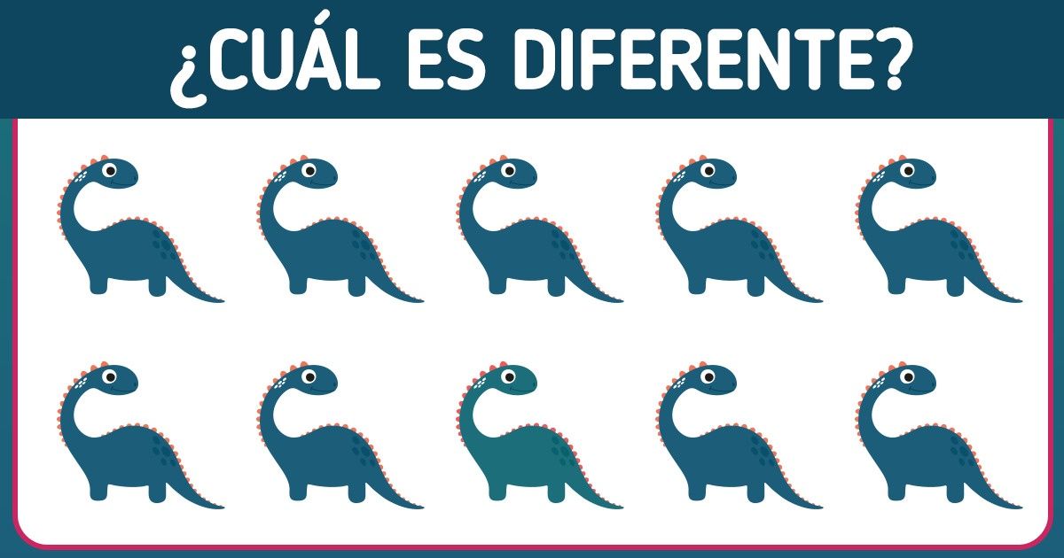 Test: Encuentra en menos de 10 segundos al dinosaurio de un color distinto