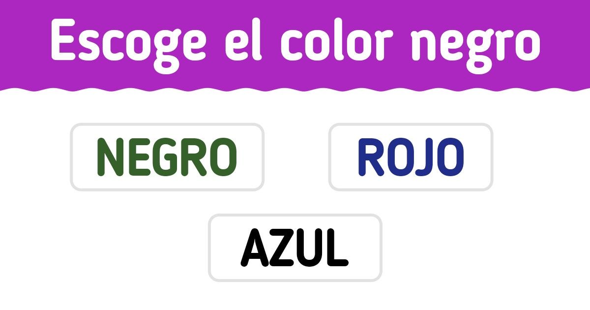 Test: Pon a prueba tu visión y escoge la palabra o el color correctos Test: Pon a prueba tu visión y escoge la palabra o el color correctos