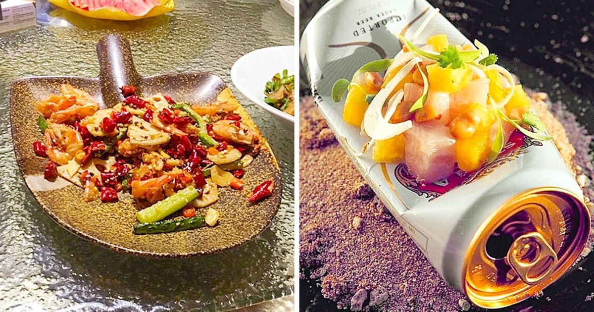 Clientes de cafeterías comparten en la red fotos de objetos raros usados para servir la comida, y parece que los platos ya no están de moda