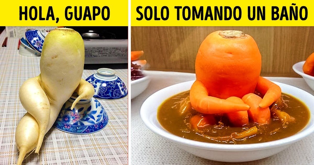 18 Imágenes de verduras que se ven demasiado humanas para comerlas