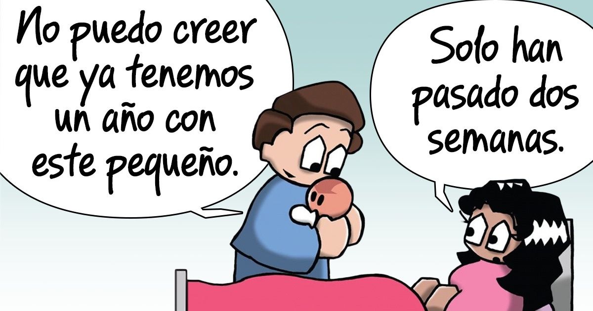 20 Cómics que demuestran por qué se deben tener agallas para tratar con el primer hijo