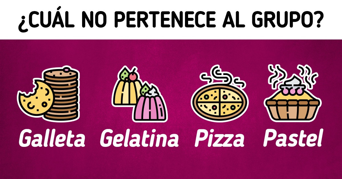 Test: Utiliza tu lógica y encuentra al intruso de cada grupo