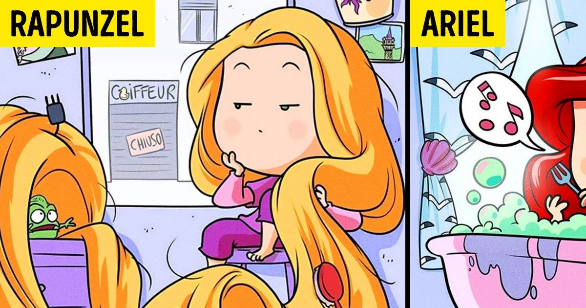 Artista imaginó lo que harían las princesas de Disney en su tiempo libre y el resultado nos encantó