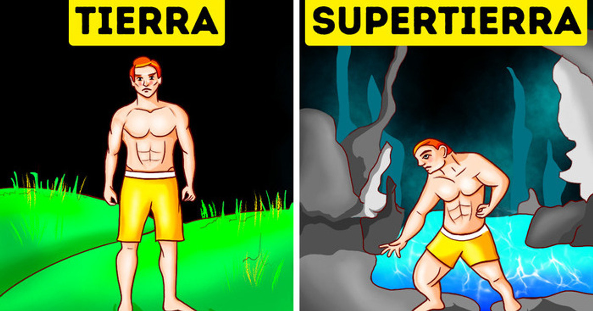 Si la Tierra creciera 10x, serías la mitad de alto Si la Tierra creciera 10x, serías la mitad de alto