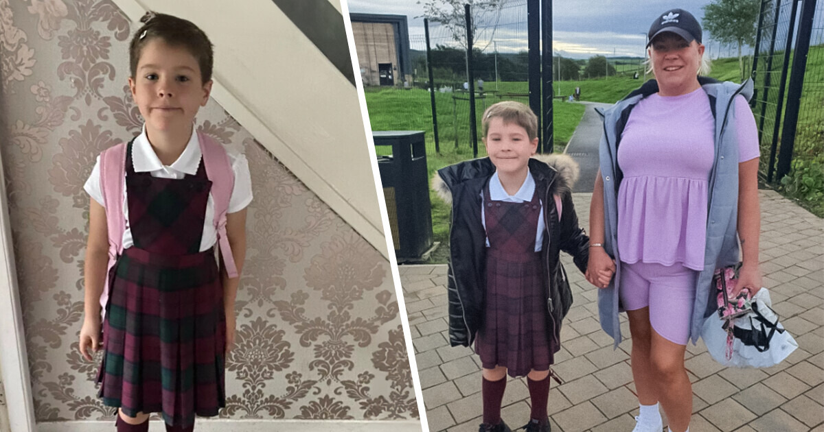 Una mamá deja que su hijo lleve falda a la escuela y da valiente respuesta a quiénes le critican Una mamá deja que su hijo lleve falda a la escuela y da valiente respuesta a quiénes le critican