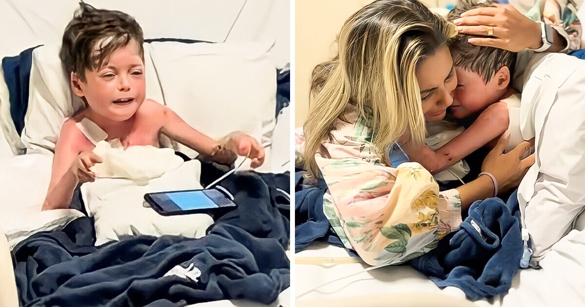 Niño llora por poder abrazar a su mamá al despertar de un coma de 16 días
