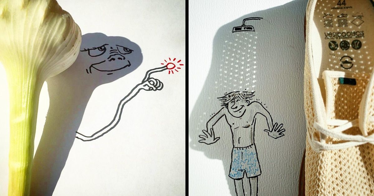 22 Obras de un artista que usa las sombras de objetos cotidianos como lienzos 22 Obras de un artista que usa las sombras de objetos cotidianos como lienzos