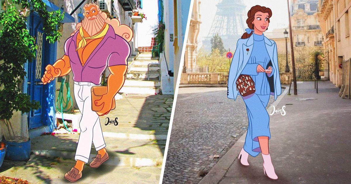 Artista les dio un toque moderno a clásicos personajes de Disney y los integró a destinos de ensueño Artista les dio un toque moderno a clásicos personajes de Disney y los integró a destinos de ensueño