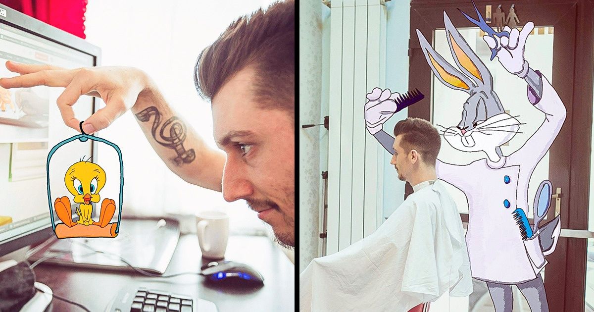 23 Imágenes creadas por un fotógrafo donde él mismo se retrata junto con personajes de caricaturas 23 Imágenes creadas por un fotógrafo donde él mismo se retrata junto con personajes de caricaturas