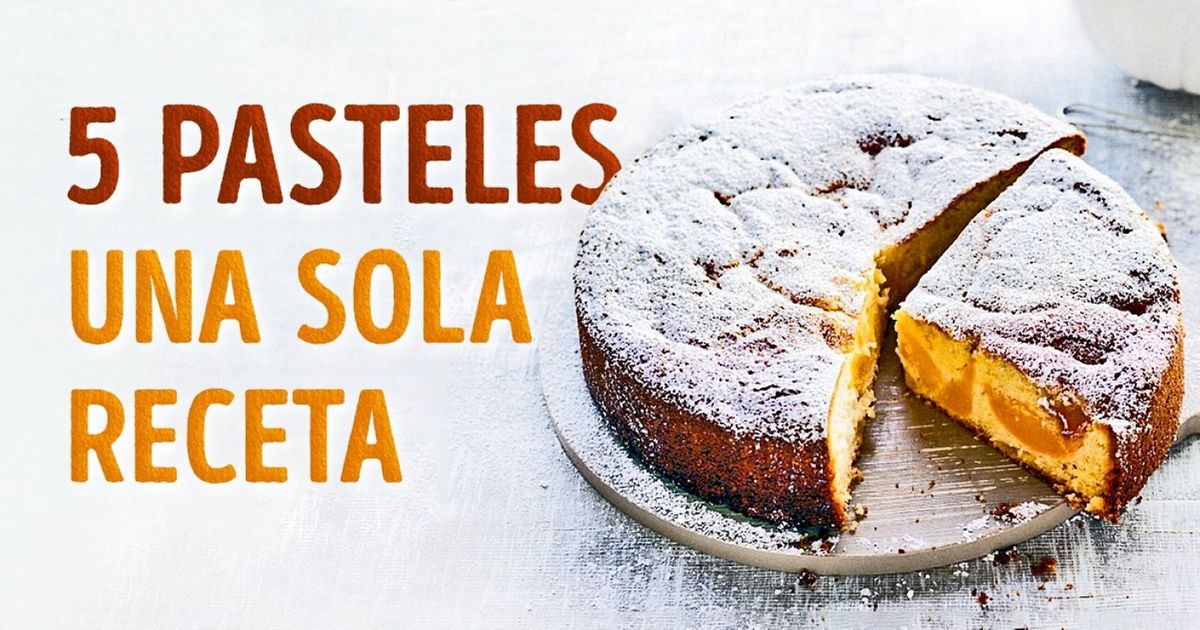 5 Pasteles rápidos y fáciles en una sola receta