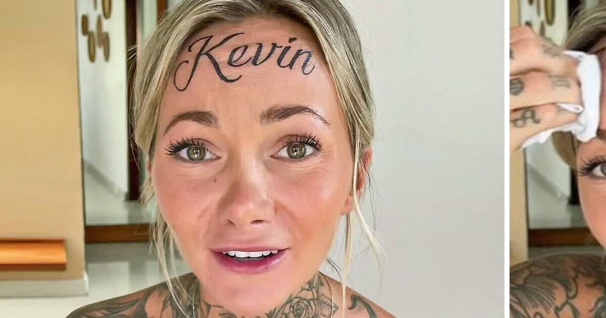Una mujer se tatuó el nombre de su novio en la frente, pero hubo un giro inesperado