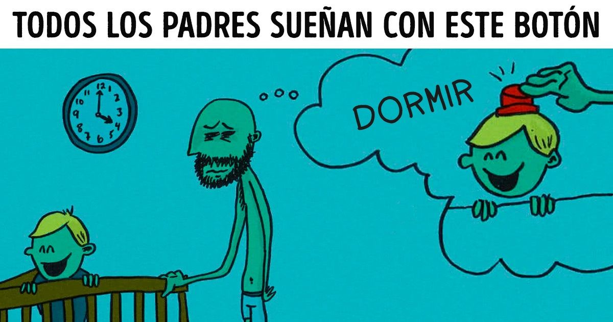 Un papá de dos niños dibujó cómo fueron sus días durante su licencia por paternidad