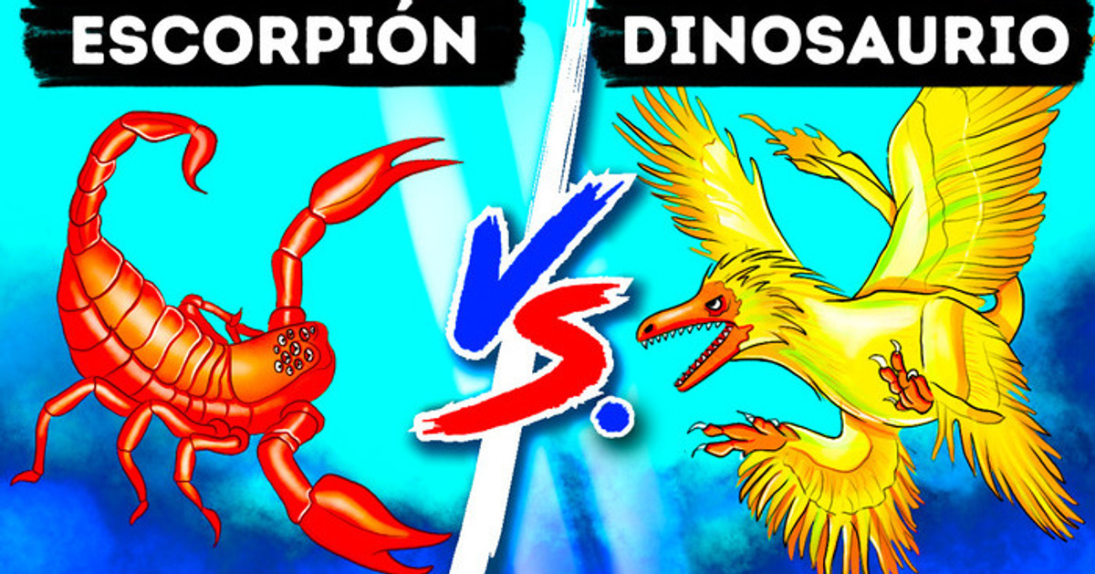Lucha épica entre un dinosaurio del tamaño de un colibrí vs. un escorpión