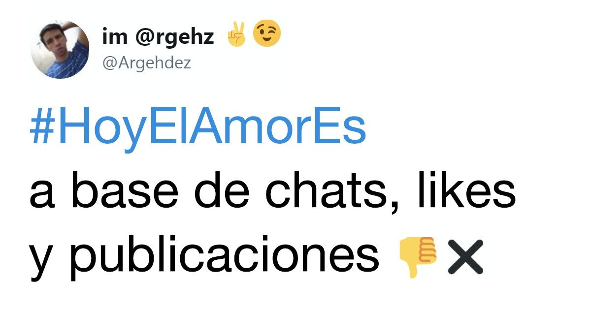 Usuarios de Twitter cuentan su opinión sobre el amor de hoy en día Usuarios de Twitter cuentan su opinión sobre el amor de hoy en día
