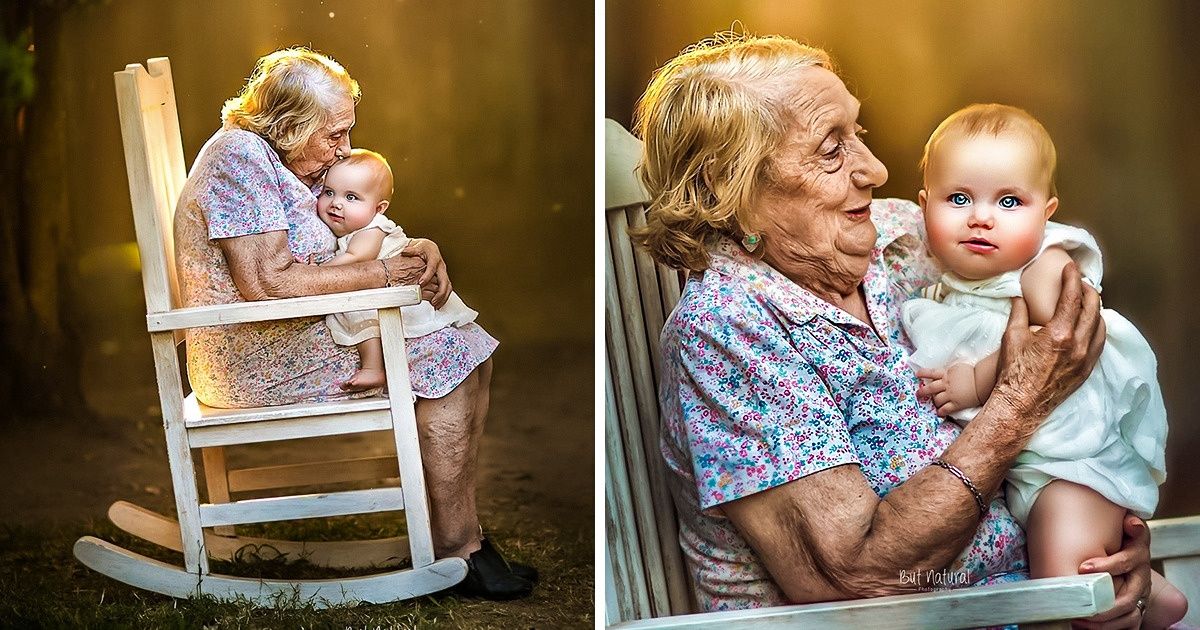 Mira cómo esta fotógrafa demuestra que no hay lugar más acogedor que el regazo de la abuela