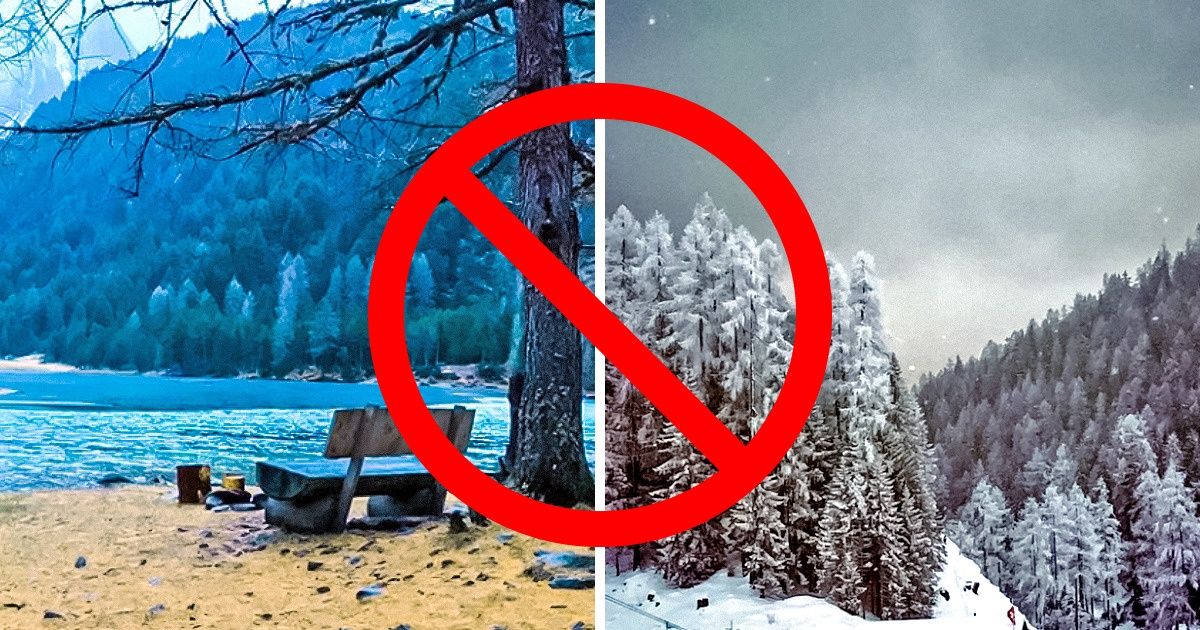 Imágenes de una ciudad alpina en la que está prohibido tomar fotografías