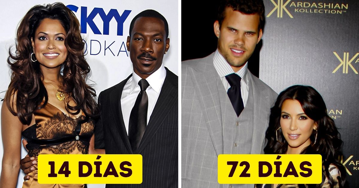 15 Famosos con los matrimonios más cortos en la historia de Hollywood 15 Famosos con los matrimonios más cortos en la historia de Hollywood