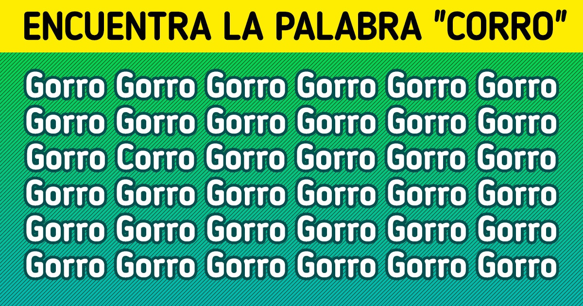 Test: Cuán capaz eres de descubrir la palabra escondida en menos de 10 segundos Test: Cuán capaz eres de descubrir la palabra escondida en menos de 10 segundos