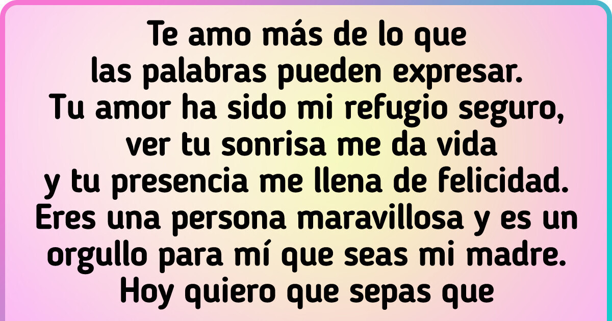 Gracias por todo, mamá; estés donde estés, espero que recibas mi mensaje