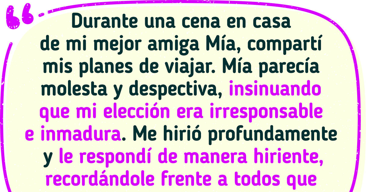 Mi mejor amiga me juzga por no querer casarme ni tener hijos, así que le dije unas cuantas verdades Mi mejor amiga me juzga por no querer casarme ni tener hijos, así que le dije unas cuantas verdades